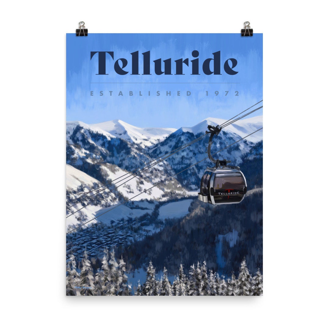 Telluride Poster BIG colorado Ski Poster Colorado Travel Poster Ski