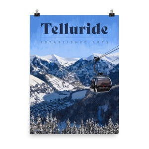 Telluride Poster - BIG -Colorado Ski Poster - Colorado Travel Poster - Ski Colorado - Colorado Ski Art - Ski Decoration