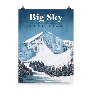 Big Sky Poster - BIG  - Montana Ski Poster - Ski Montana - Montana Travel Poster - Ski Decoration - Ski Art