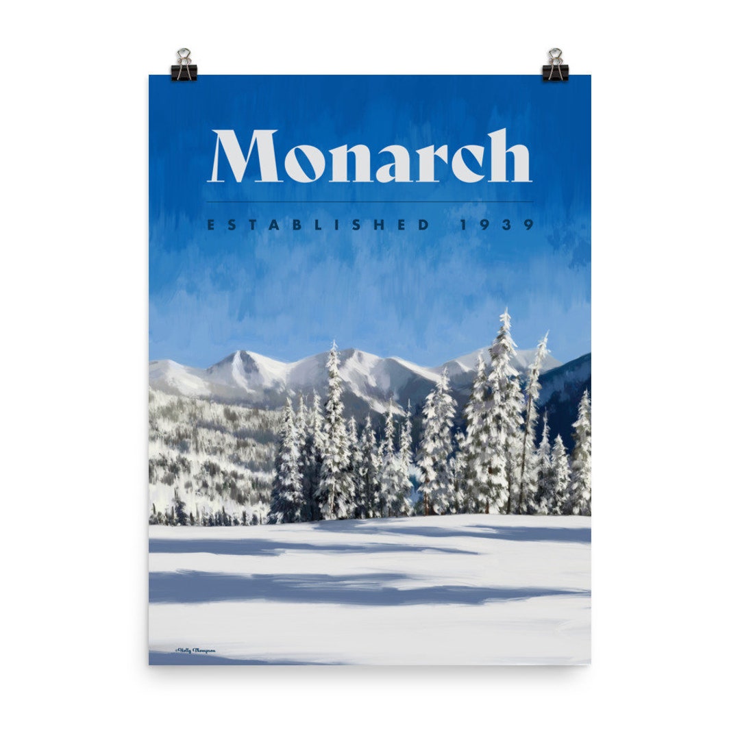 Monarch Poster -colorado Ski Poster - Colorado Travel Poster - Ski