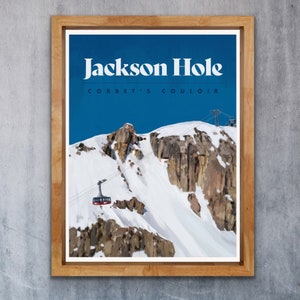 Jackson Hole Poster -Wyoming Ski Poster - Wyoming Travel Poster - Ski Wyoming - Ski Decoration - Ski Art