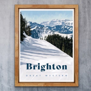 Brighton Poster - Great Western -Utah Ski Poster - Utah Travel Poster - Ski Utah - Utah Ski Art - Ski Decoration - Cabin Decoration