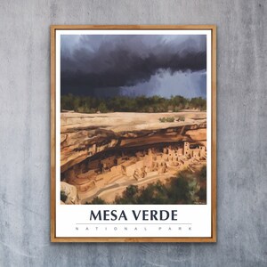Mesa Verde National Park National Park Poster Travel Poster National Park Art United States Poster Vintage Poster Colorado Travel Poster