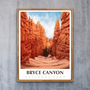 Bryce Canyon National Park National Park Poster Travel Poster Utah Travel Poster National Park Art United States Poster Utah Travel Poster