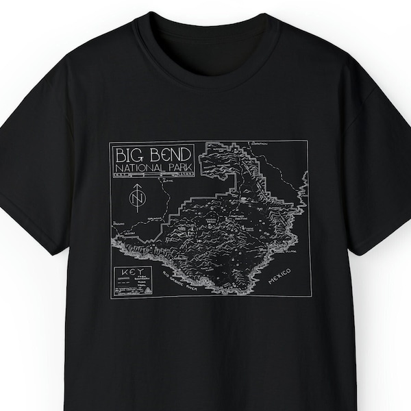 T-shirt Carte du parc national Big Bend