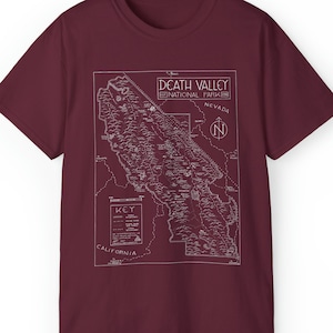 Death Valley National Park handgetekende kaart T-shirt