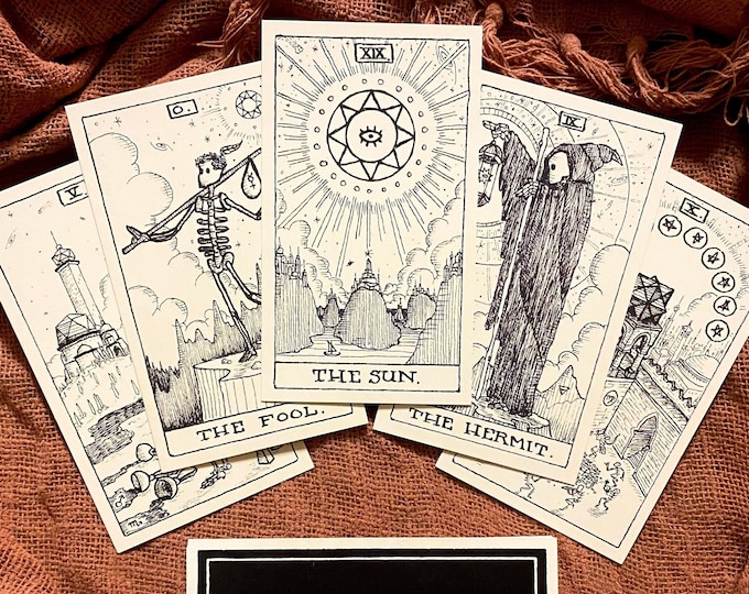 The Tarot Obscura | Complete Tarot Deck with 78 Cards, Guidebook, and Box | Grimoire Tarot Reading Deck in Gothic Witchcraft Style