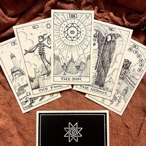 The Tarot Obscura | Complete Tarot Deck with 78 Cards, Guidebook, and Box | Grimoire Tarot Reading Deck in Gothic Witchcraft Style