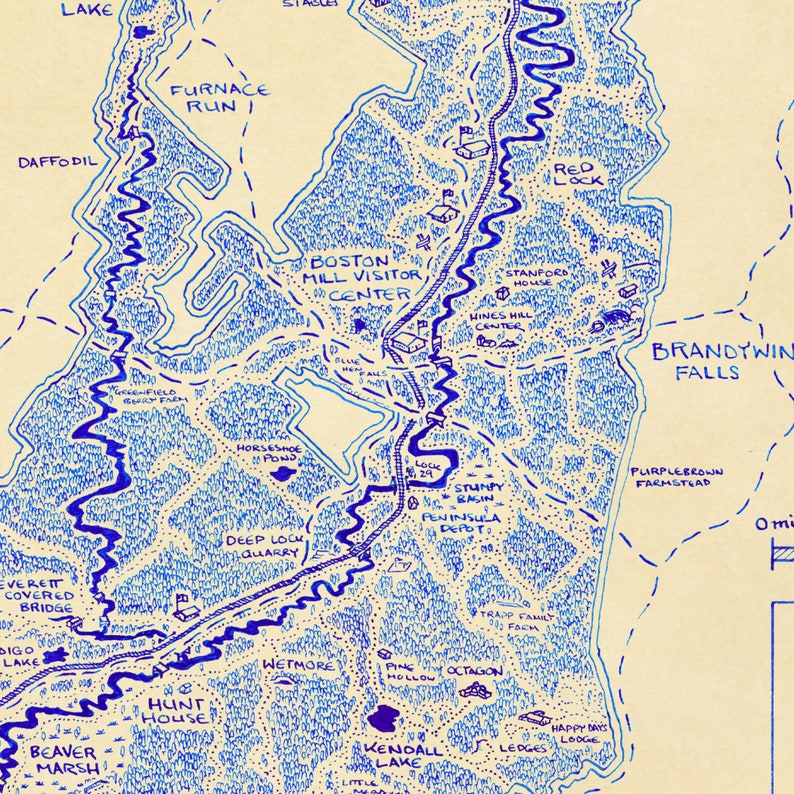 Cuyahoga Valley National Park Map Hand-drawn by Cryptocartography | Map ...