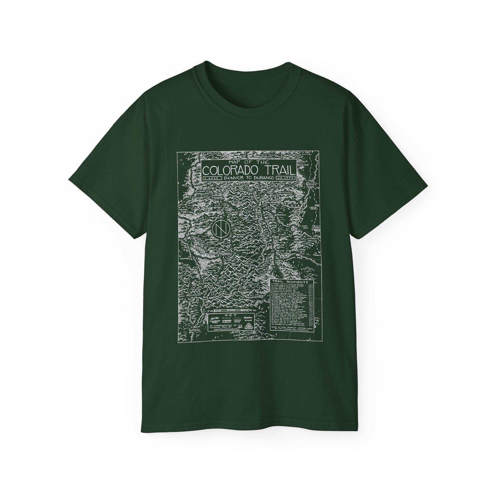 Colorado Trail Map T-shirt | Hand Drawn by Cryptocartography | Colorado  Trail Gift Tee for CO Hikers - Etsy