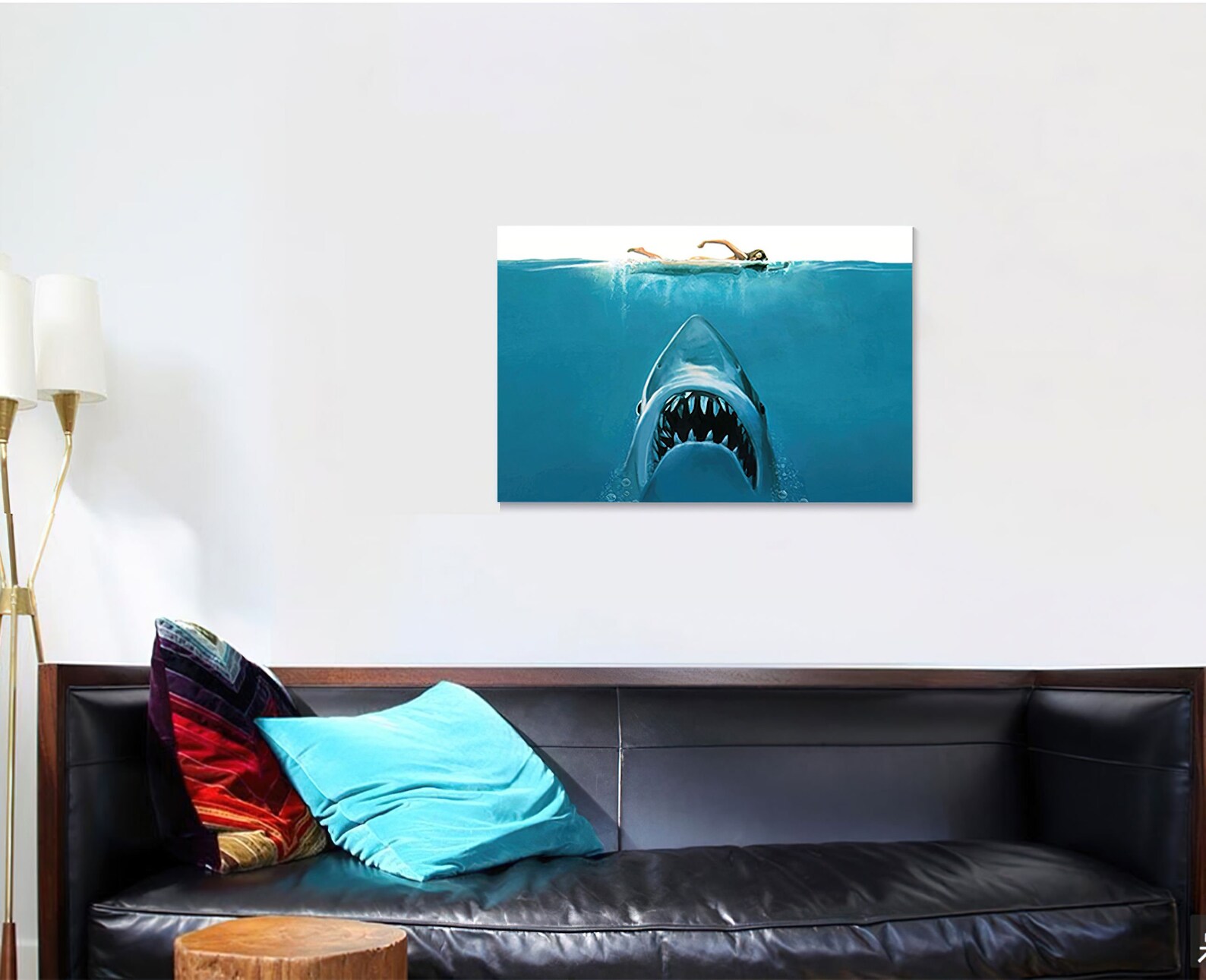 Jaws Shark Movie Canvas Art Wall Decor 3 5 Piece Panel Etsy