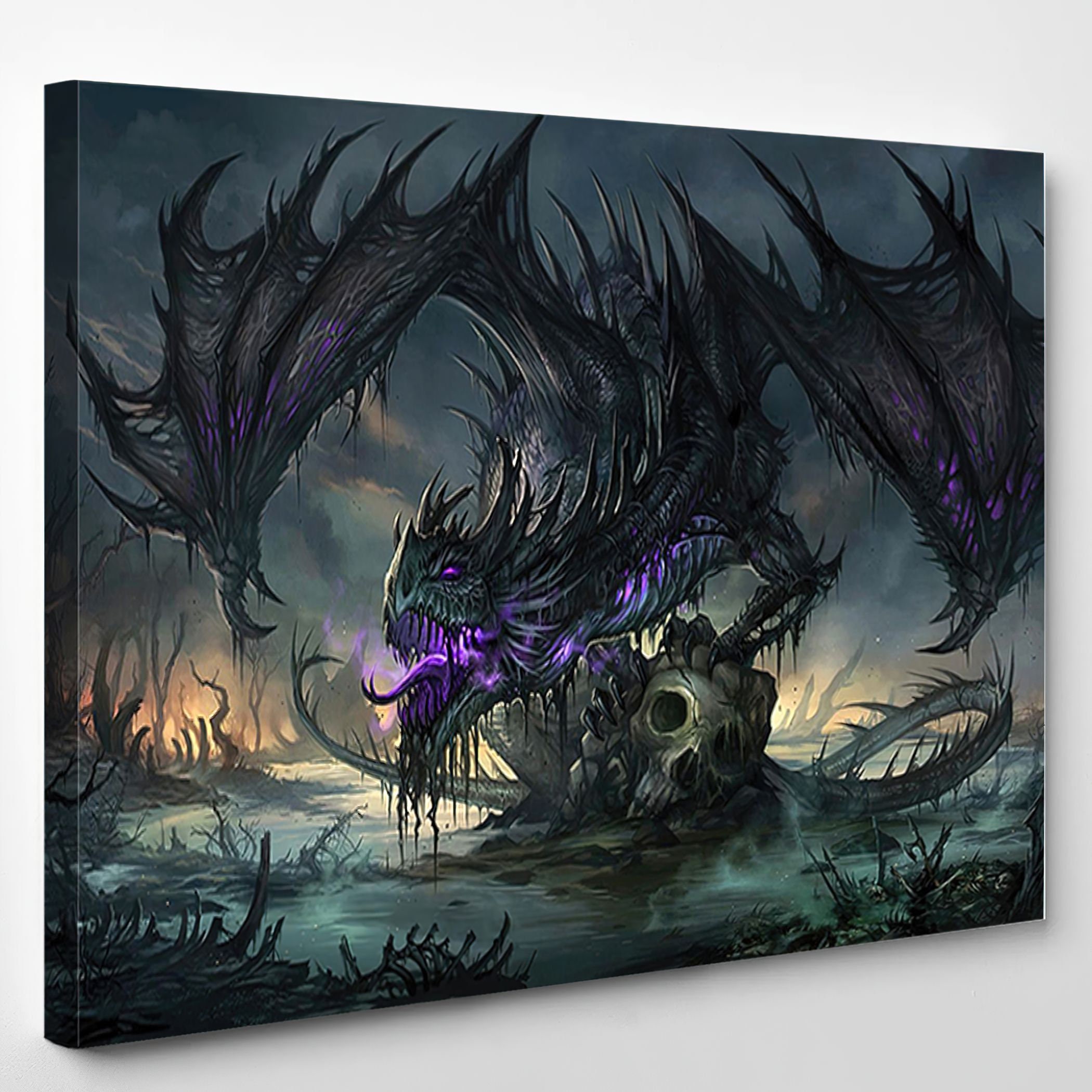 Dragon 1 Abstract Canvas Art Wall Decor 3 5 Piece Panel Etsy