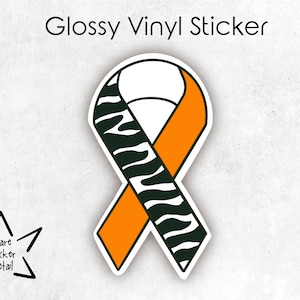 Rare Disease Orange Zebra Sticker, CRPS Awareness, Multiple Sclerosis, Kawasaki Disease, Vinyl Dishwasher Safe Sticker, Rare Disease Warrior