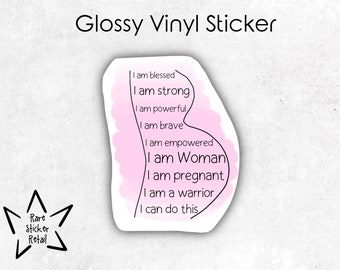 Pregnancy Vinyl Sticker for Water Bottle, Laptop Decal, Journal, Etc. Gift for Mom to Be, Pregnant Women Empowerment