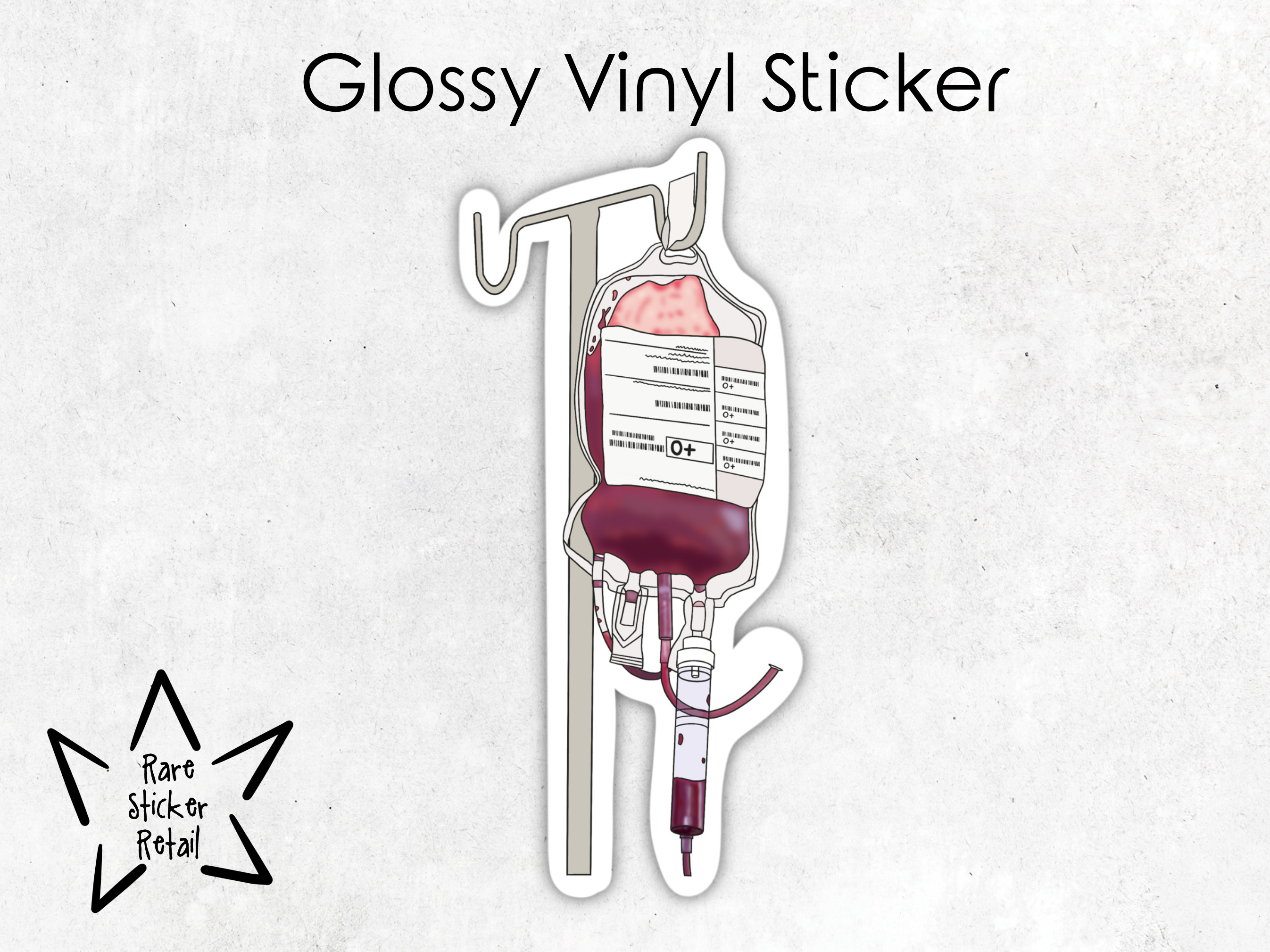Blood Bag Sticker, Glossy Vinyl IV Sticker - Etsy