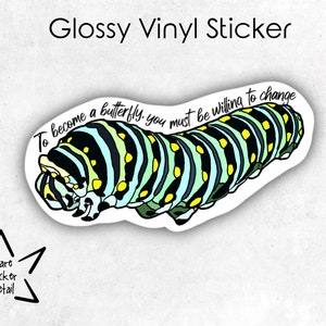 Caterpillar Die Cut Sticker, Gift for Her or Him