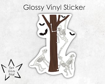 Halloween Skeleton Sticker, Skeleton Dog Sticker, Halloween Lover Gift, Water Bottle Sticker