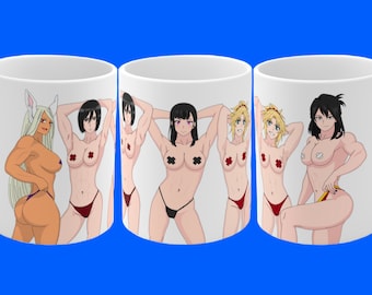 Anime Muscular Waifu Ecchi, Sexy, Lewd, Fetish Ceramic Mug 11oz