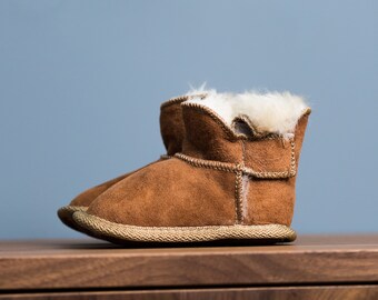 Handmade Baby Sheepskin Slippers