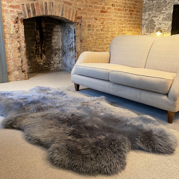 Genuine Natrual British Sheepskin Rug (weiß, schwarz, grau, cappuccino, ingwer)