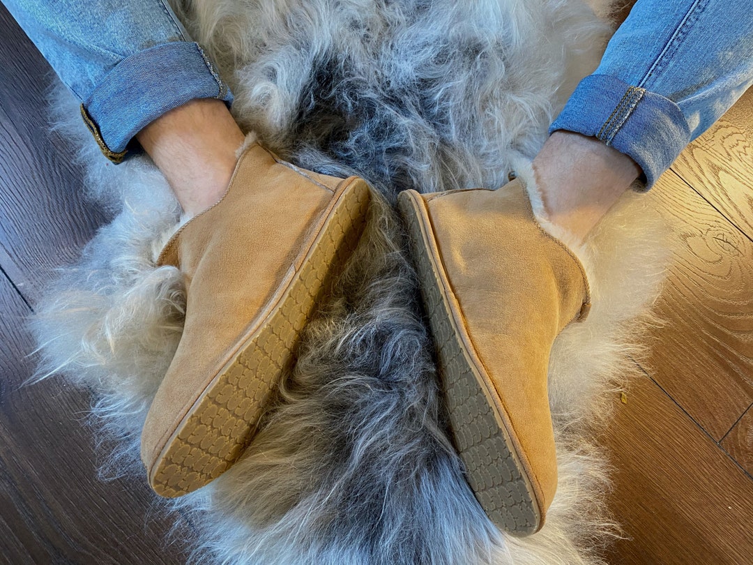 sheepskin mens slippers uk
