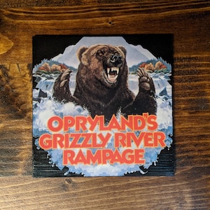 Grizzly River Rampage / Opryland USA (Nashville, TN) refrigerator magnet. Handmade from vintage promotional materials!