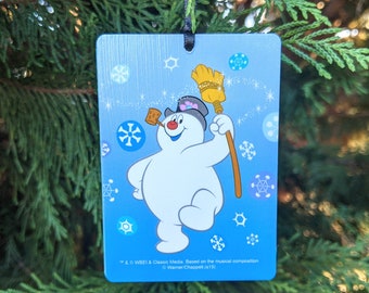 Frosty the Snowman Christmas ornament | Handmade from vintage materials!