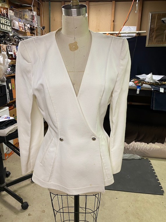 Claude Montana Paris white fitted jacket