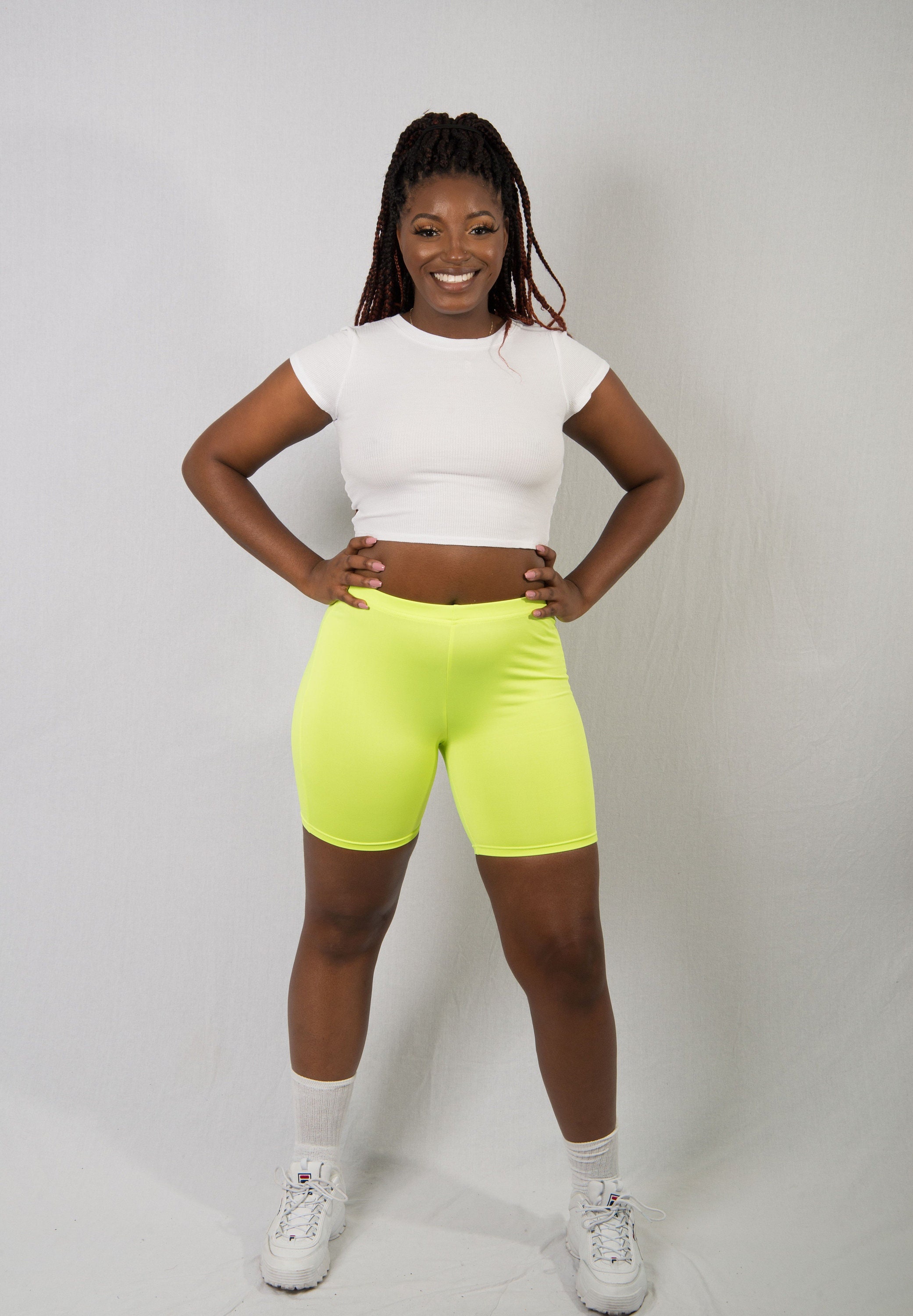 Neon Green Cute Biker Shorts Festival 