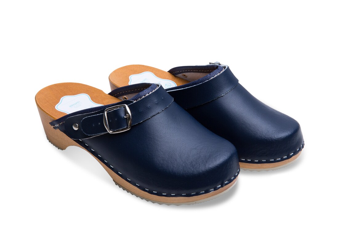 Unique Hand Made Clogs Wooden Sole Genuine Leather Shoes Sizes Etsy