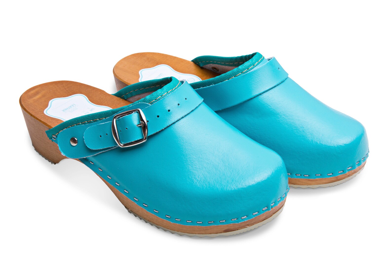 Unique Hand Made Clogs Wooden Sole Genuine Leather Shoes Sizes Etsy