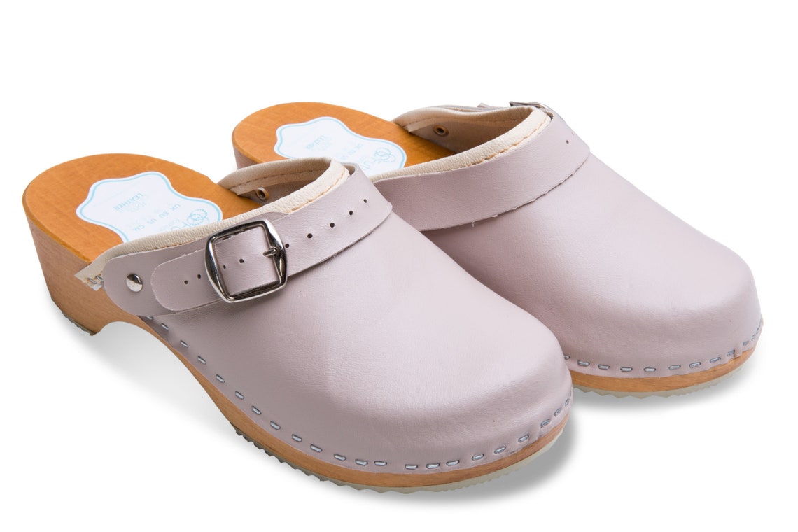 Unique Hand Made Clogs Wooden Sole Genuine Leather Shoes Sizes Etsy