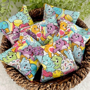 Bean bags/beanbag toss/ sensory play/classroom/therapy games/learning/Care Bears/ set of 6/ Montessori /Handmade/party games/toys/gift idea