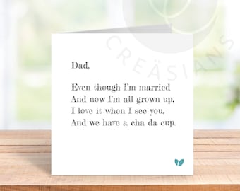 Indian Happy Father's Day card - cha da cup card - Indian Desi Fathers Day card