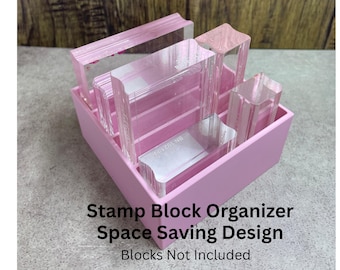 Acrylic Stamp Block Organizer | Compact Craft Room Storage Holder