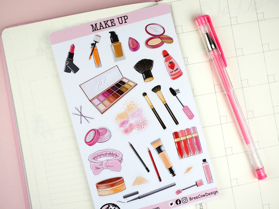 Beauty Stickers Makeup Makeup Stickers Stickers Sheet Bujo Etsy