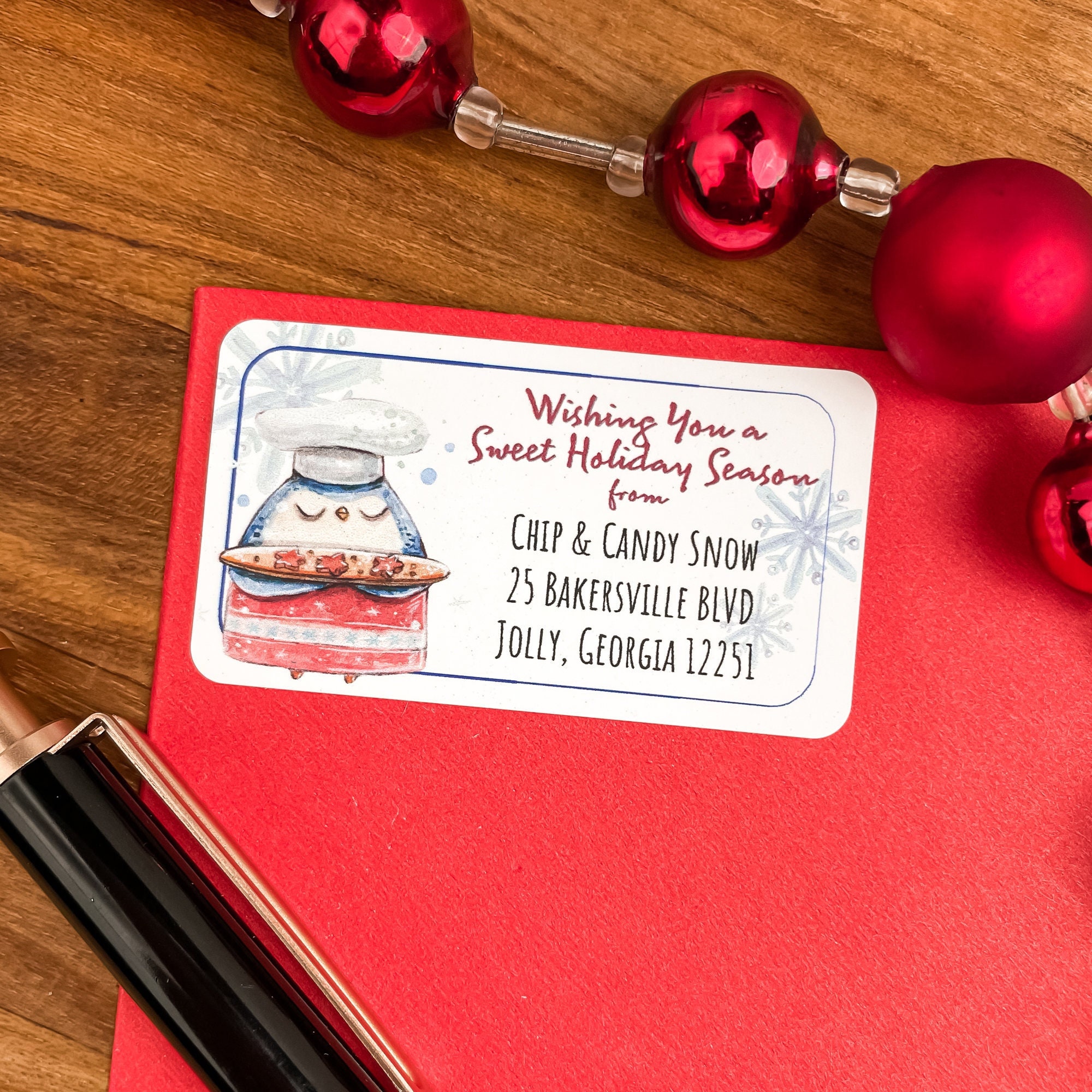 Personalised christmas address labels