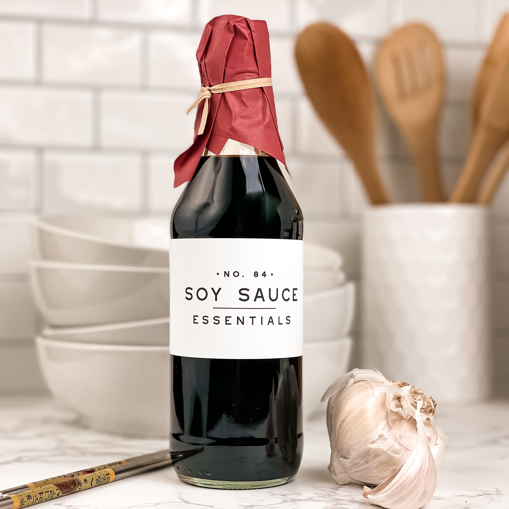 Vinegar Cooking Wine & Sauce Labels Farmhouse Oil Custom Labels Kitchen