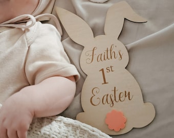 Personalised My First Easter Plaque - First Easter Sign - Easter Keepsake - Custom Easter Plaque - Easter Bunny - Baby Photo Prop- Milestone