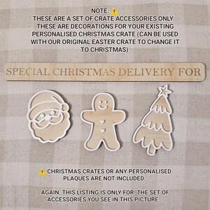 Christmas Crate Decorations - Interchangeable Personalised Crate Accessories- Personalised Christmas Crate - Christmas Decorations