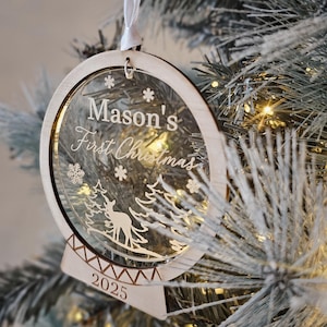 Personalised First Christmas Ornament - 1st Christmas - My First Christmas - Snowglobe - Custom Christmas Ornament - Personalized Bauble image 7