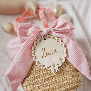 Étiquette de panier de Pâques personnalisée - étiquette de sac de Pâques - étiquette cadeau de Pâques - étiquette en bois - panier de Pâques personnalisé - étiquette de nom de Pâques - étiquette de sac pour enfants
