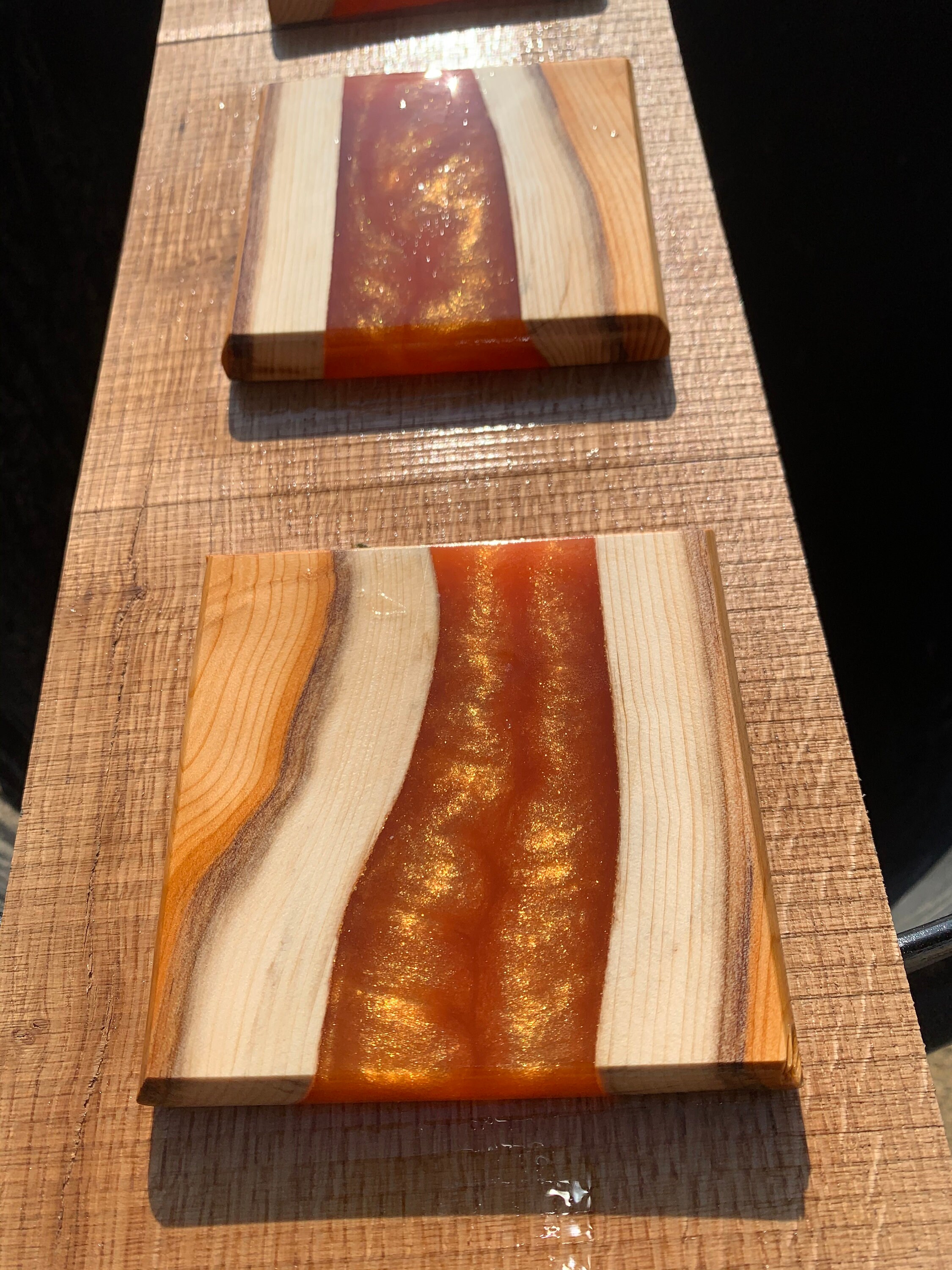 Stunning Resin and Hardwood Coasters Etsy UK