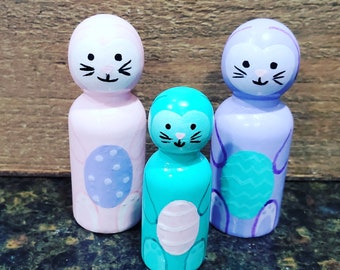 Bunnies - Wooden Peg Dolls