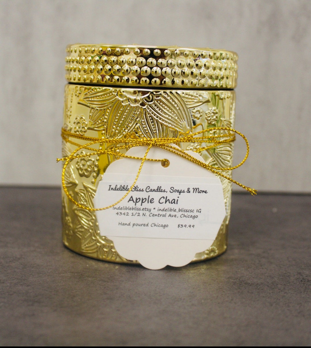LUXE SOY Candle Gold Container Clean Burning Perfect for Etsy