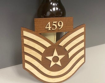 Air Force Promotion Gift - Wooden Stripes with stand-select from SRA-CMSgt