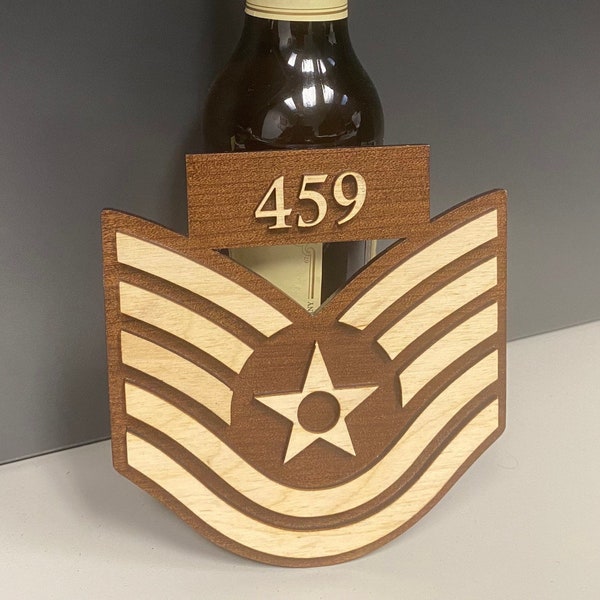 Air Force Promotion Gift - Wooden Stripes with stand-select from SRA-CMSgt