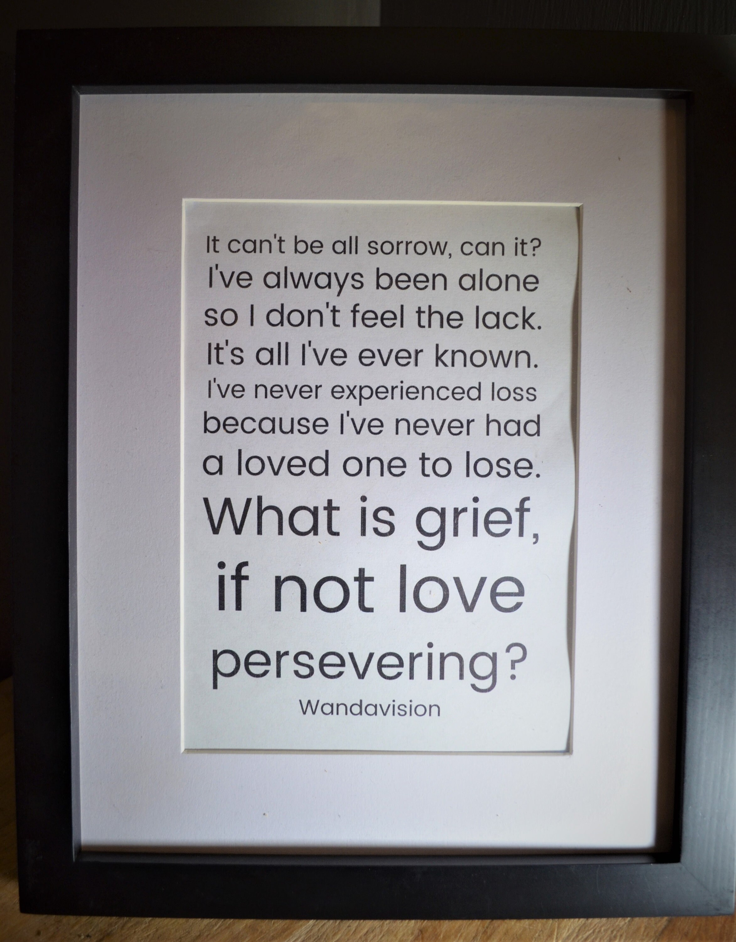 Marvel What is Grief If Not Love Persevering Typography Etsy
