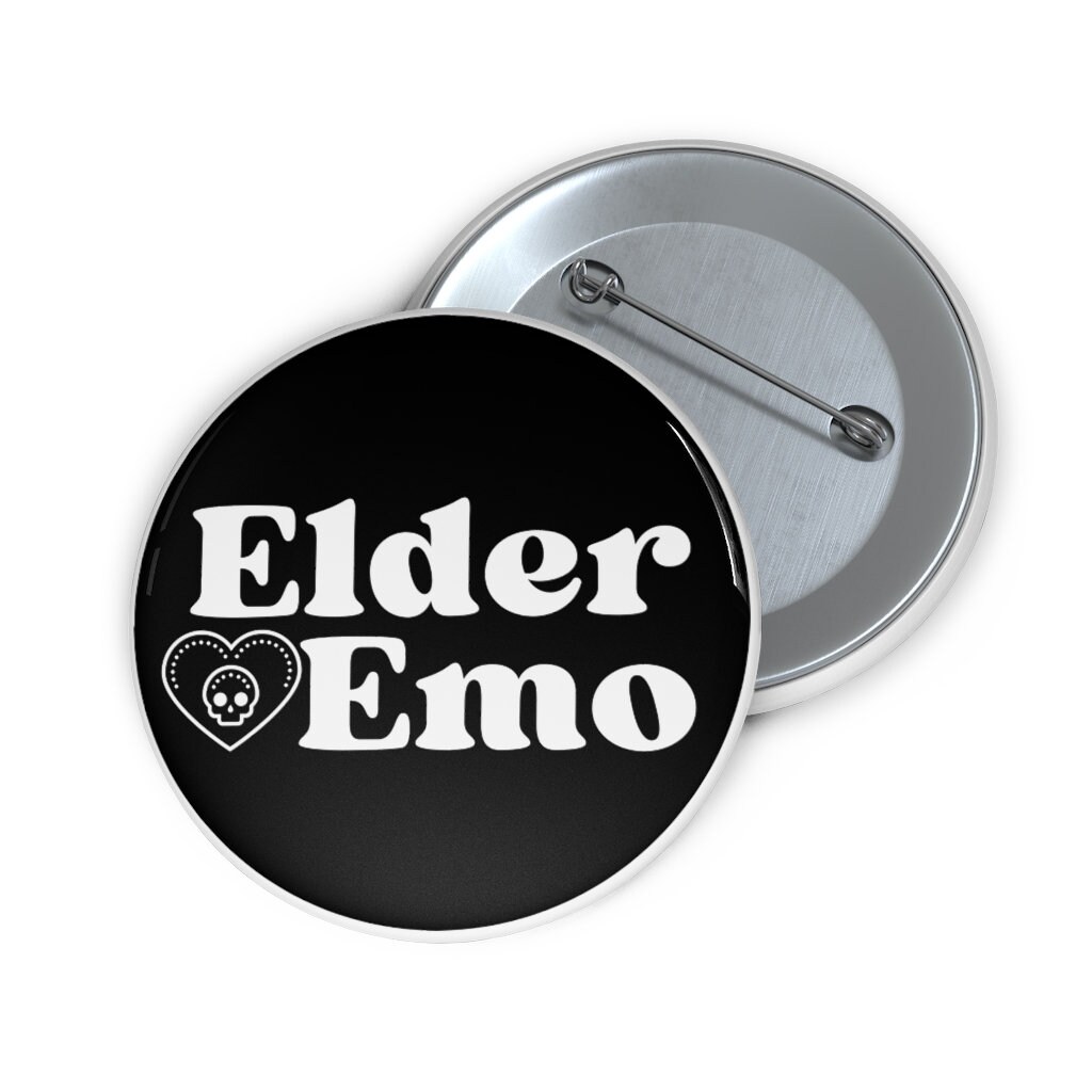 Antique Silver Elder Emo Enamel Pin 