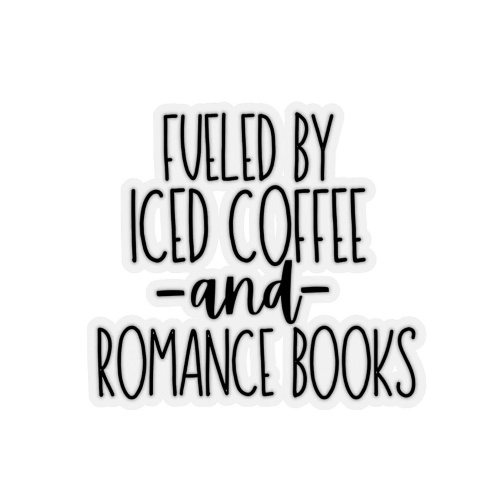 Iced coffee and romance books sticker Etsy